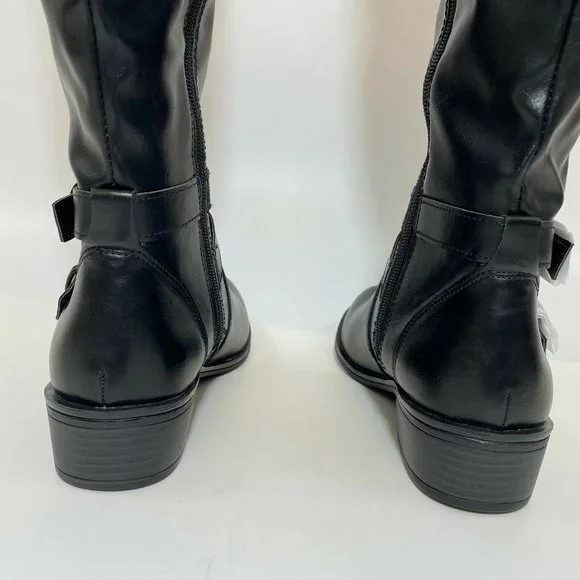 Arizona Women's Denver Block Heel Riding Boots Black/Brown sz 6/6.5/7/7.5/8/11 - Picture 4 of 7